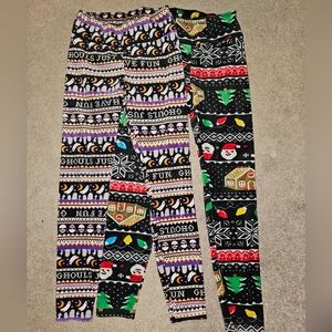 Fluffy Christmas And Halloween Leggings